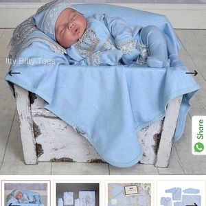 Itty bitty toes 10 piece blue prince newborn set